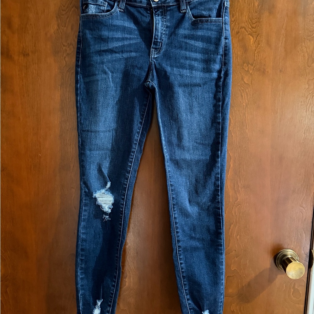 KanCan Dark Indigo Ripped Women's Skinny Jeans